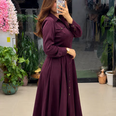 Button-Down A-Line Maxi Dress