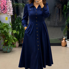 Button-Down A-Line Maxi Dress