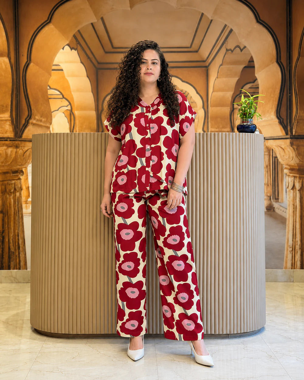 Retro Poppy Print Matching Co-ord Set