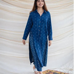 Printed Kurta Pant Set Blue