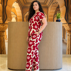 Retro Poppy Print Matching Co-ord Set