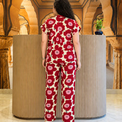 Retro Poppy Print Matching Co-ord Set