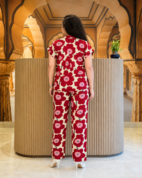 Retro Poppy Print Matching Co-ord Set