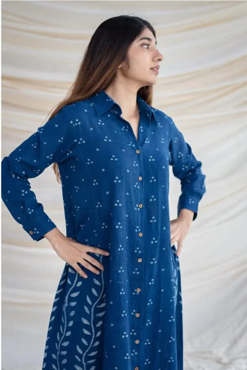 Printed Kurta Pant Set Blue