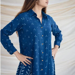 Printed Kurta Pant Set Blue