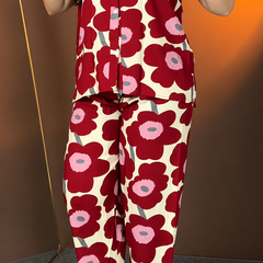 Retro Poppy Print Matching Co-ord Set
