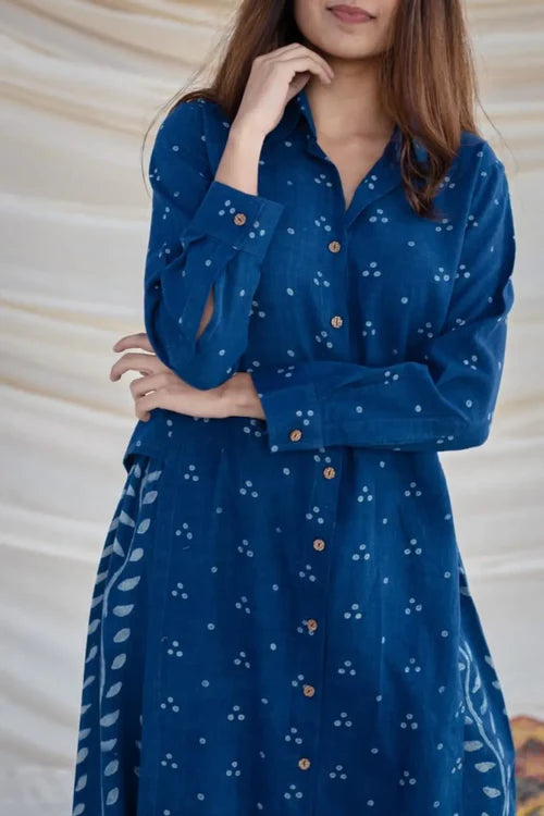 Printed Kurta Pant Set Blue