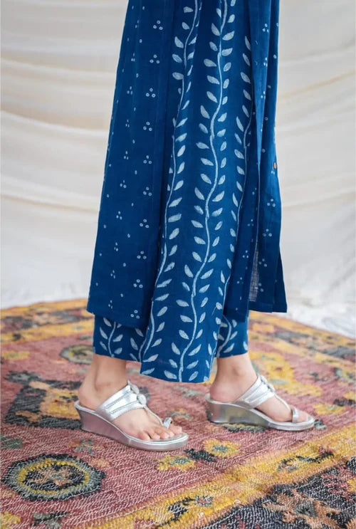 Printed Kurta Pant Set Blue