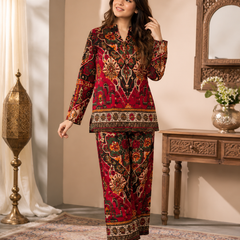Printed Asymmetric Top With Palazzo Set