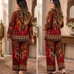 Printed Asymmetric Top With Palazzo Set