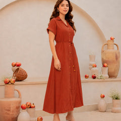 Midi Dress -Rust Orange