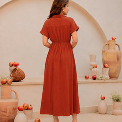 Midi Dress -Rust Orange