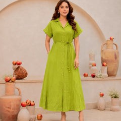 Midi Dress -Parrot Green
