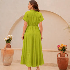 Midi Dress -Parrot Green