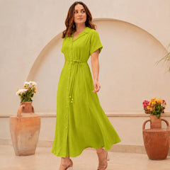 Midi Dress -Parrot Green
