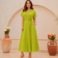 Midi Dress -Parrot Green