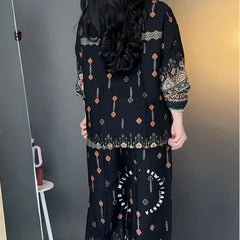 Stylish Black Rayon Co-ord Set