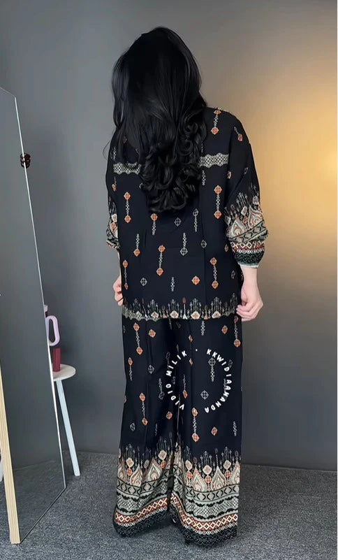 Stylish Black Rayon Co-ord Set