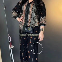 Stylish Black Rayon Co-ord Set