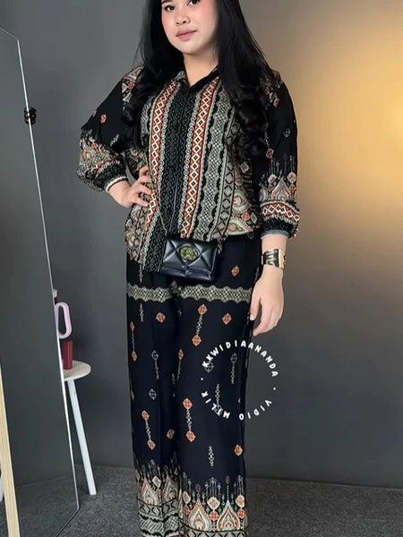Stylish Black Rayon Co-ord Set