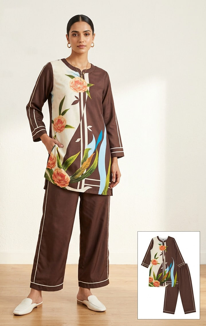 Elegant Floral Printed Co-Ord Set