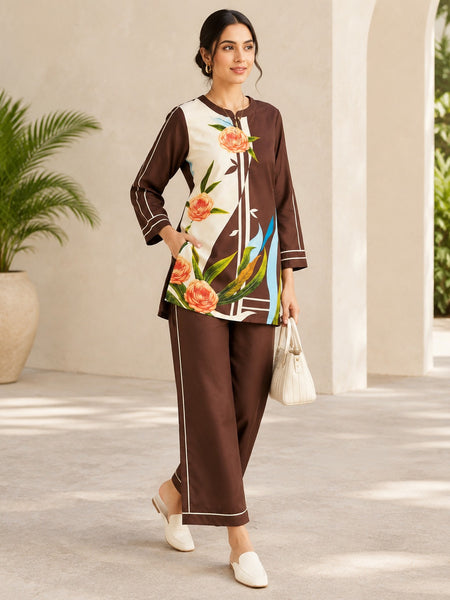 Elegant Floral Printed Co-Ord Set