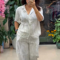 White Pure Linen Co-ord Set