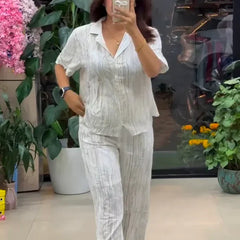 White Pure Linen Co-ord Set