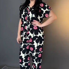 Black Printed Rayon Co-Ord Set