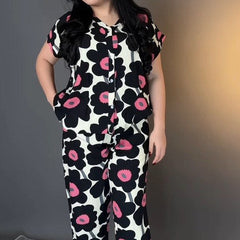 Black Printed Rayon Co-Ord Set