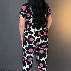 Black Printed Rayon Co-Ord Set