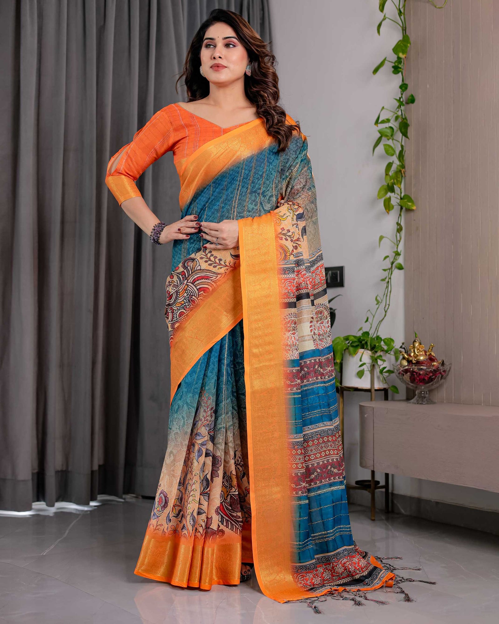 Premium Designer Linen  Saree