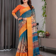Premium Designer Linen  Saree