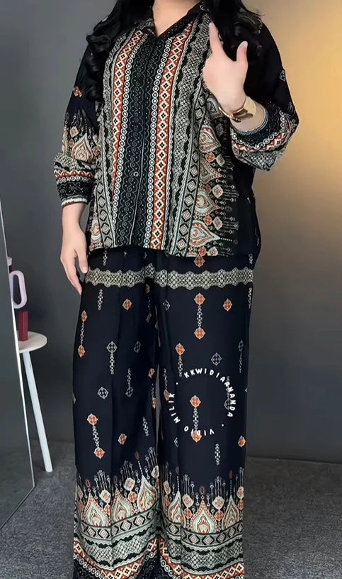 Stylish Black Rayon Co-ord Set