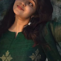 Bottle Green Ethnic Kurta Pant Dupatta Set