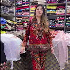 Printed Asymmetric Top With Palazzo Set