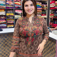 Brown Ethnic Printed Co-Ord Set