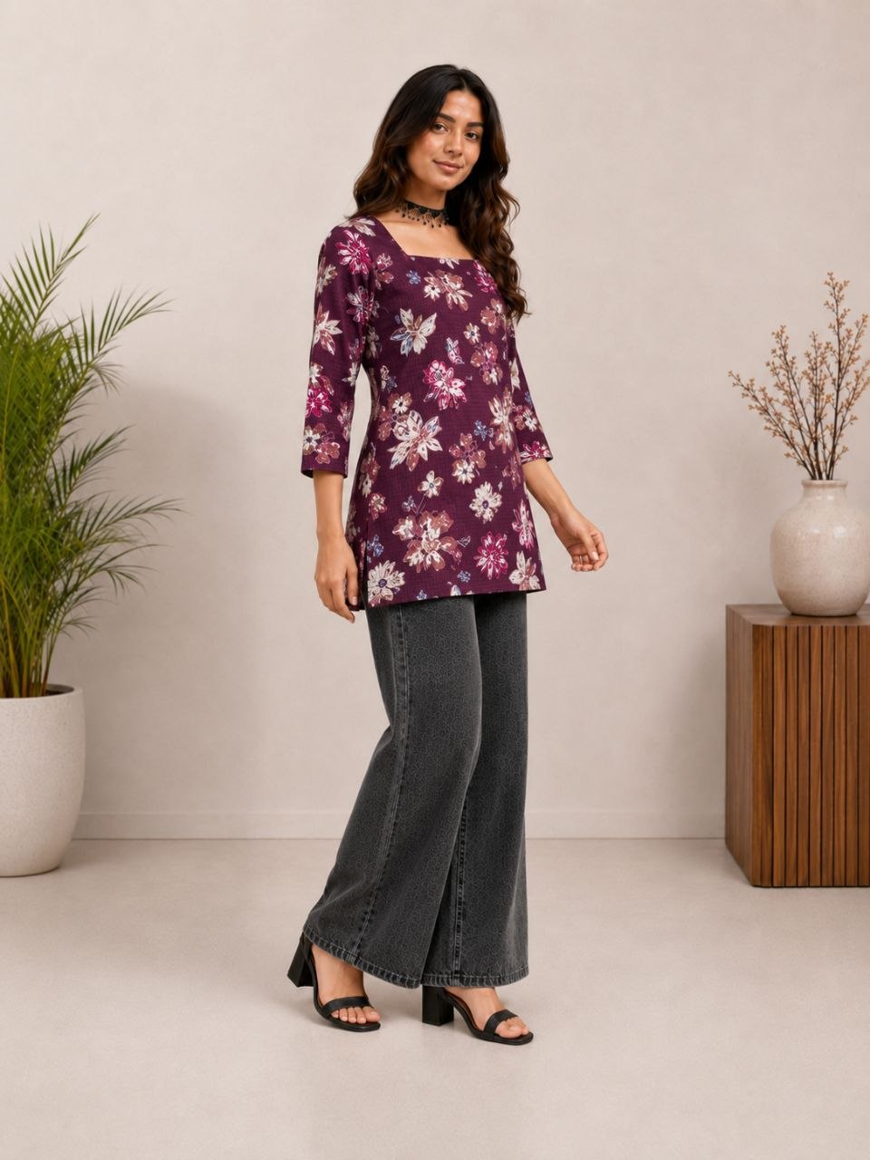 Office Wear Tunic Set Combo ( 4 Pieces)