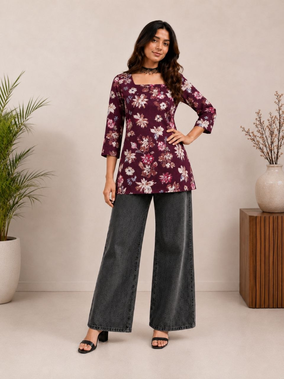 Office Wear Tunic Set Combo ( 4 Pieces)