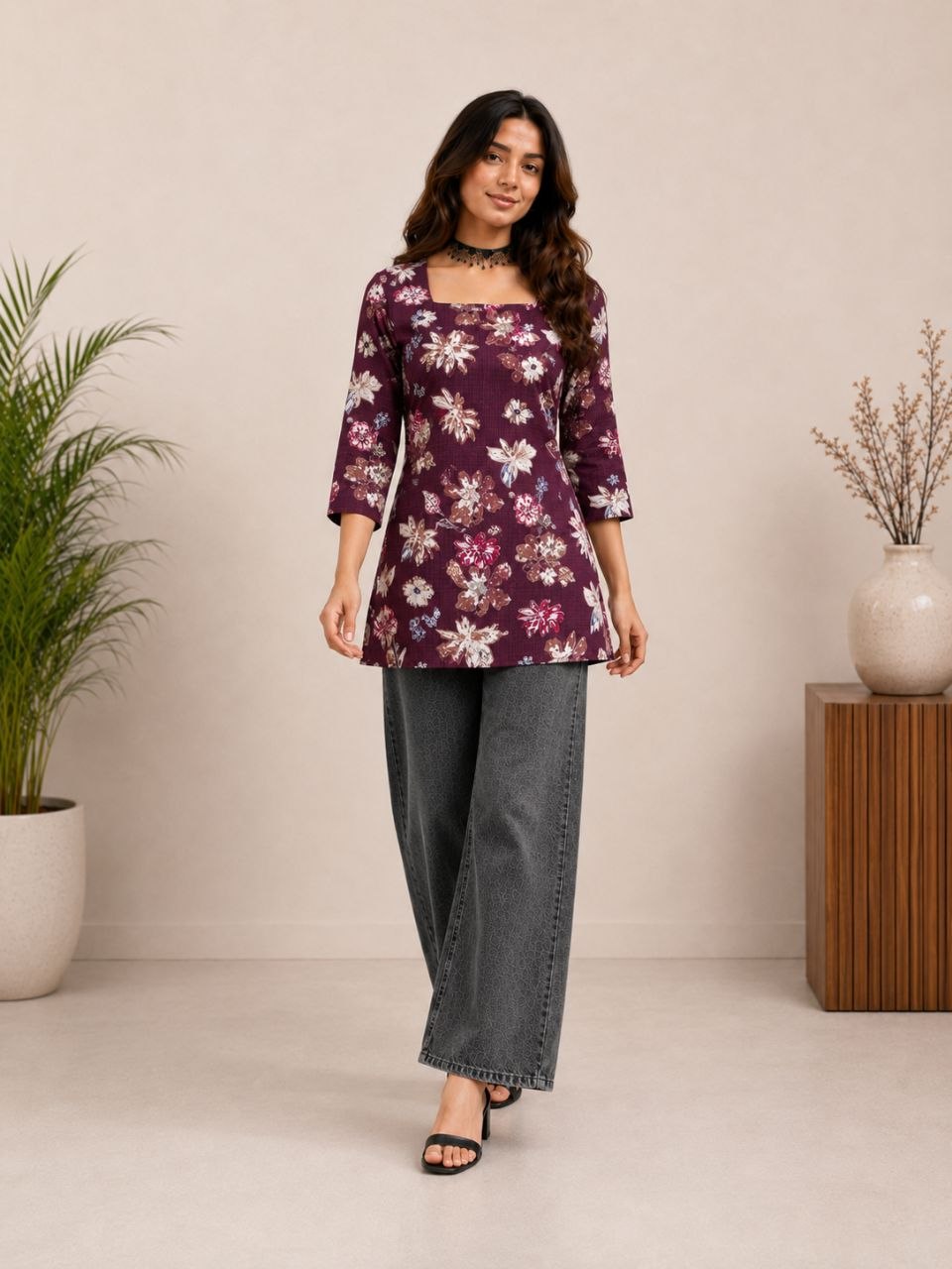 Office Wear Tunic Set Combo ( 4 Pieces)