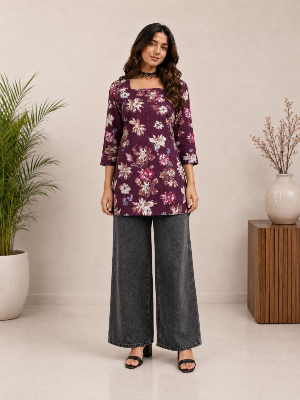 Office Wear Tunic Set Combo ( 4 Pieces)