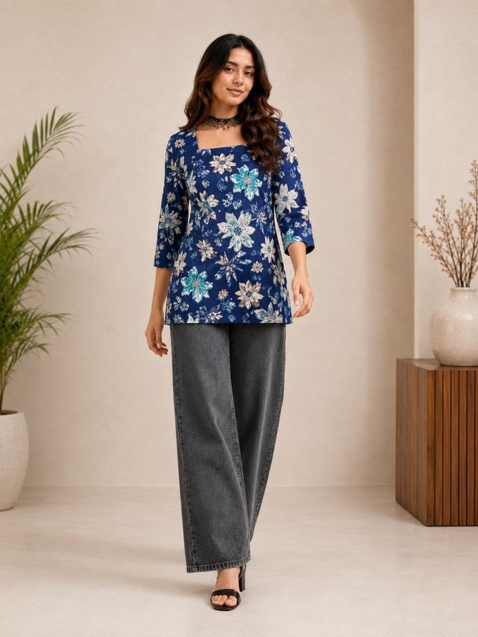 Office Wear Tunic Set Combo ( 4 Pieces)