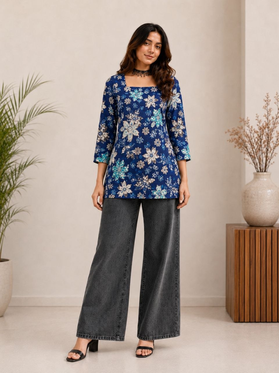Office Wear Tunic Set Combo ( 4 Pieces)