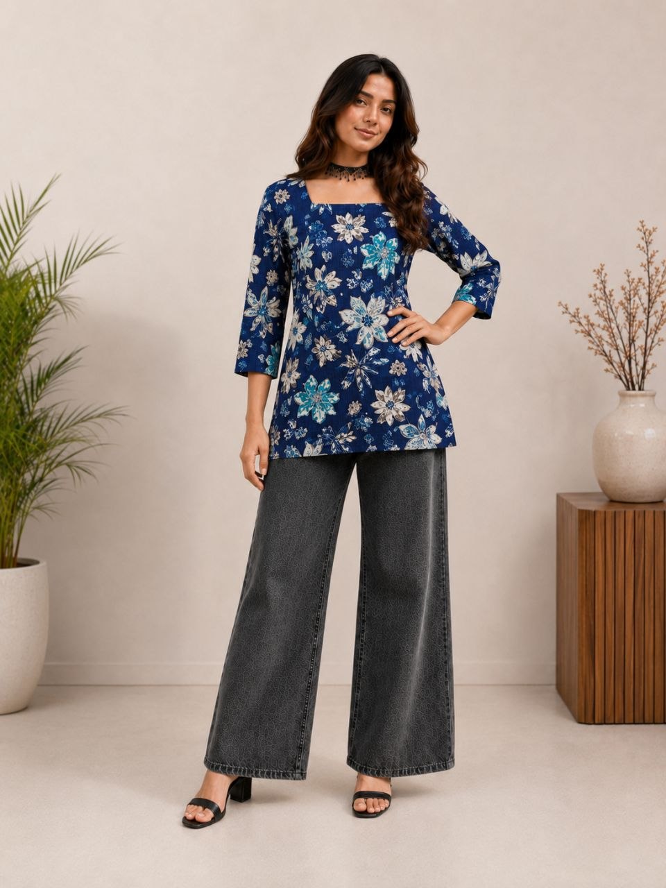 Office Wear Tunic Set Combo ( 4 Pieces)