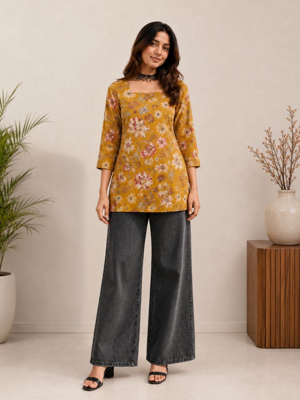 Office Wear Tunic Set Combo ( 4 Pieces)