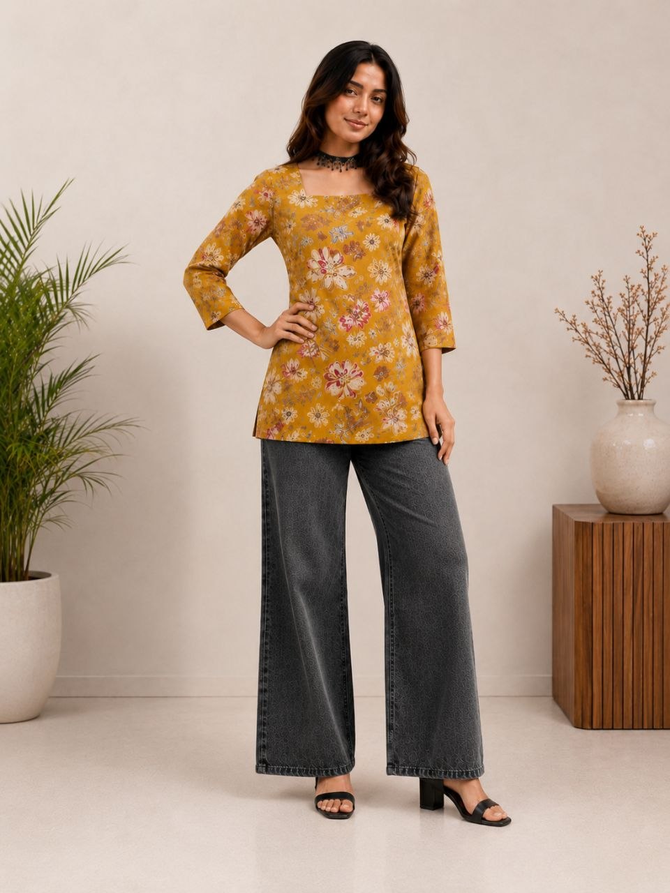 Office Wear Tunic Set Combo ( 4 Pieces)
